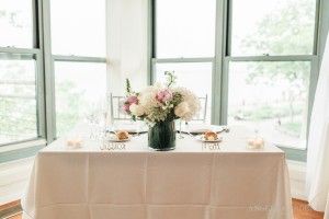 bride and groom table at battery gardens